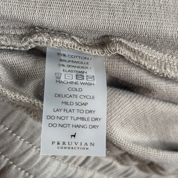 Peruvian Connection Avery Cropped Pants M Wide Leg Pull On Olive Boho Minimalist - Picture 8 of 13